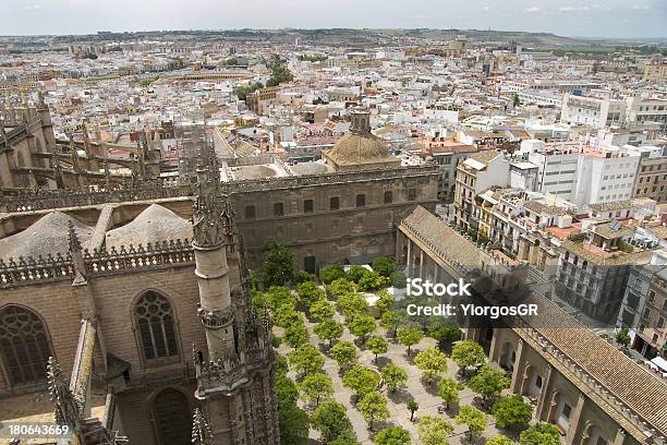 View Of Beautiful Seville Town Andalusia Spain Stock Photo - Download Image Now - Aerial View, Ancient, Andalusia
