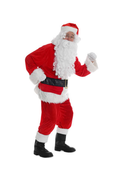 istock Man in Santa Claus costume posing on white background 1806437792