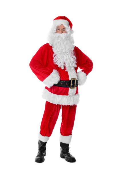 istock Man in Santa Claus costume posing on white background 1806437984