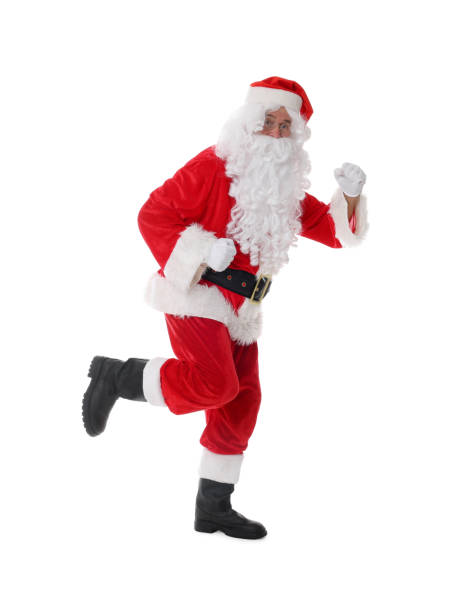 istock Man in Santa Claus costume posing on white background 1806437996