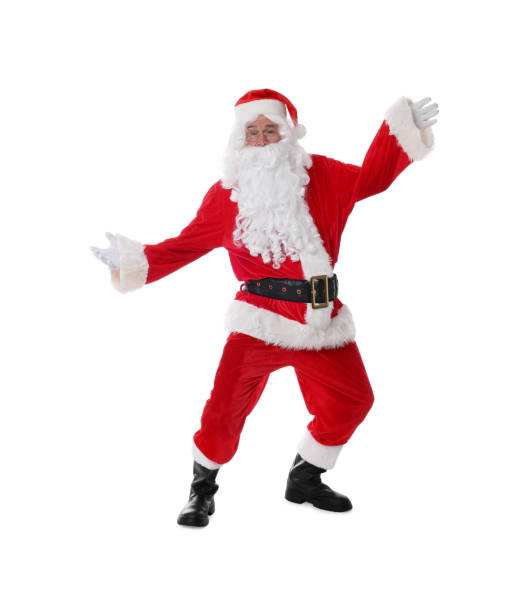 istock Man in Santa Claus costume posing on white background 1806439155
