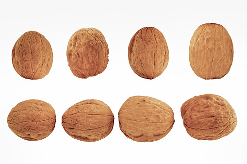 nuts on white background