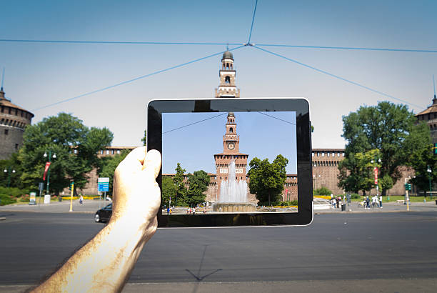 istock Taking picture with tablet in Milan 180644933