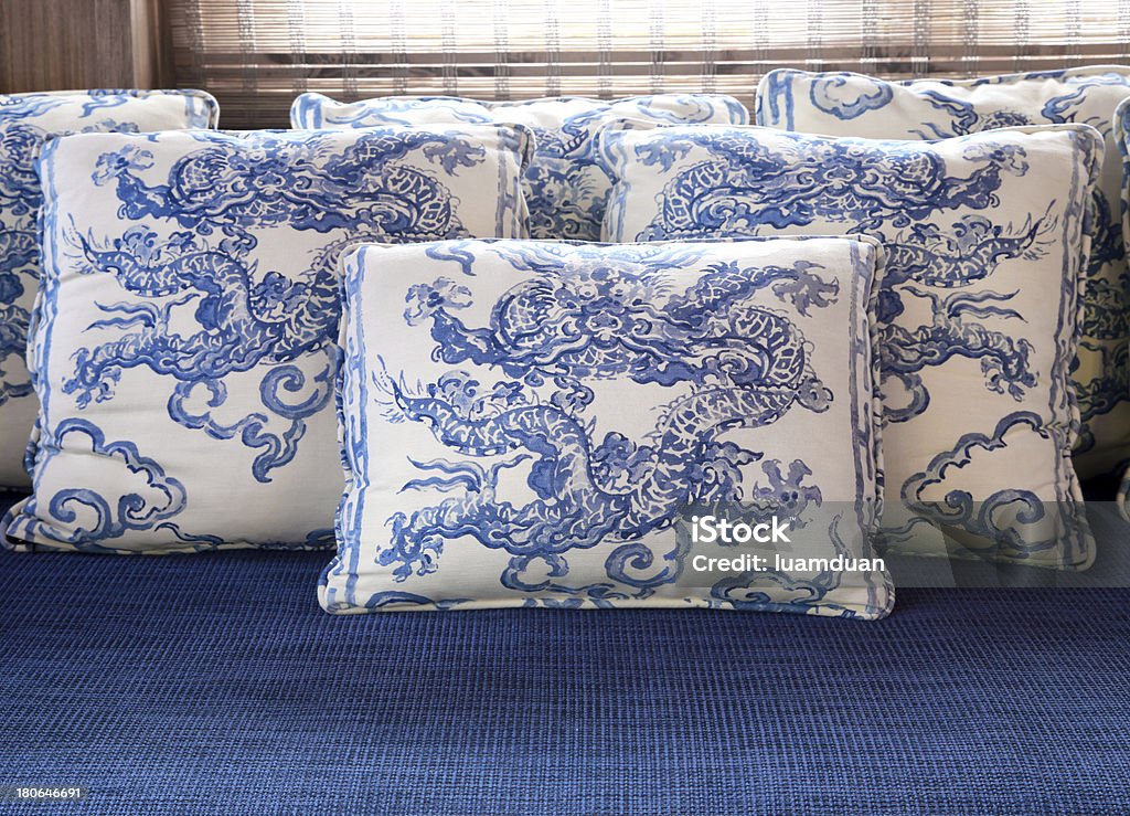 Backrest pillow in cushion living room. Bed - Furniture Stock Photo