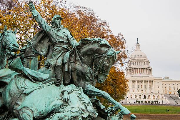 istock Bronze war statue in front of Capitol 180646951