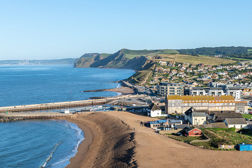 View from the top of the East Cliff of West bay in Dorset