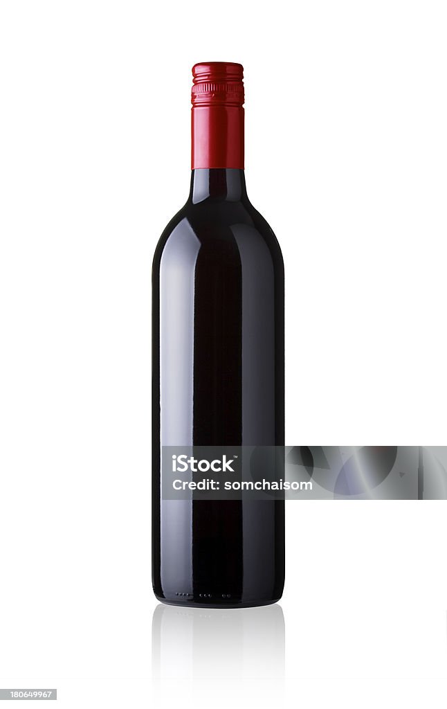 Bottiglia di vino rosso con etichetta Nessun - Foto stock royalty-free di Alchol