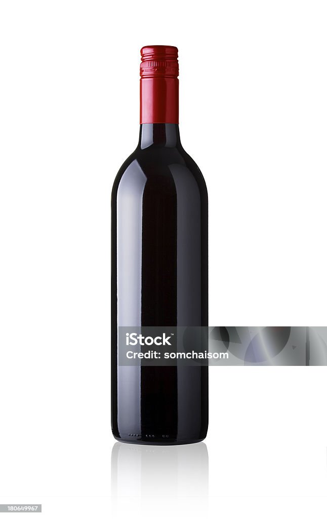 Красное вино бутылка-no label - Стоковые фото Алкоголь - напиток роялти-фри