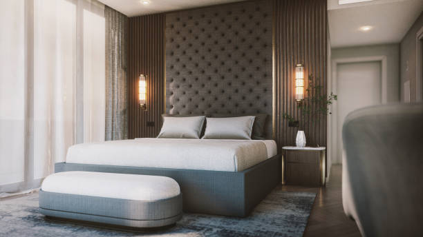 istock Architecture 3d rendering illustration of interior modern houses , daytime 1806505034