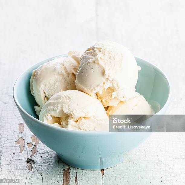 Vanilla Ice Cream Stock Photo - Download Image Now - Ice Cream, Bowl, Vanilla Ice Cream