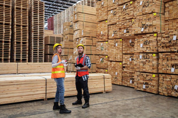 istock Strategic Discussion in Timber Warehouse Operation 1806527902