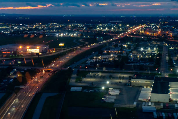 istock Aerial view Montreal at night, Canada 1806539034