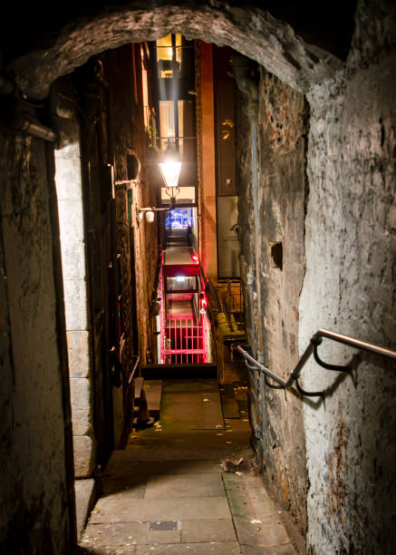 Old Town in Edinburgh at night