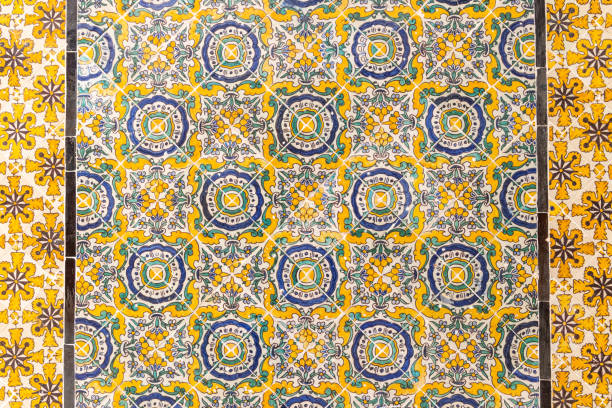 istock Yellow and blue decorative tiles on a house near the Tunis Souk. 1806559934