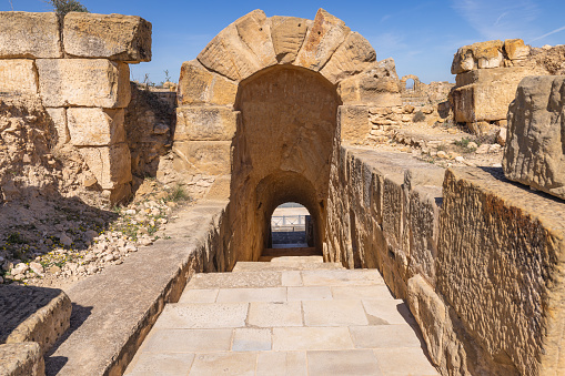 Uthina, Ben Arous, Tunisia. Roman ruins at the Uthina archaeological site.