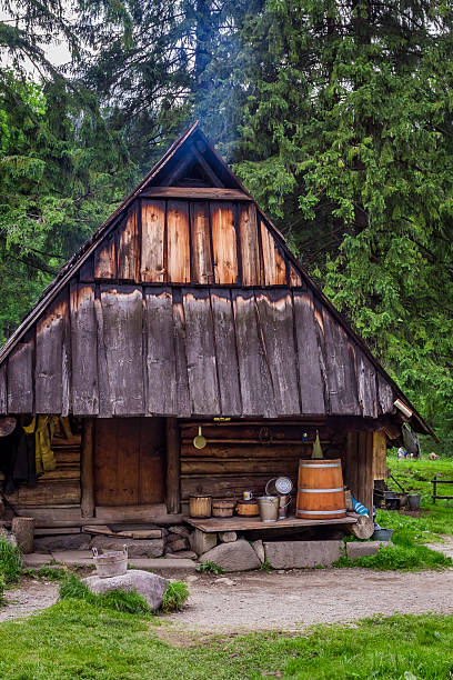 istock Mountain smokehouse in the village 180660779