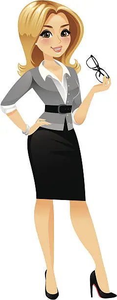 Vector illustration of Classy Blond Woman Standing