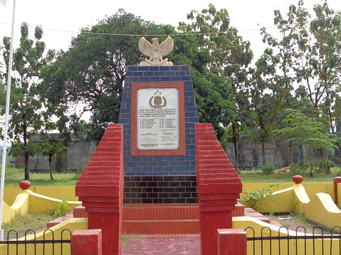 The monument of Perjuangan Polri (Indonesian police struggle). This monument commemorates the services of 12 policemen who defended independence from Dutch attacks