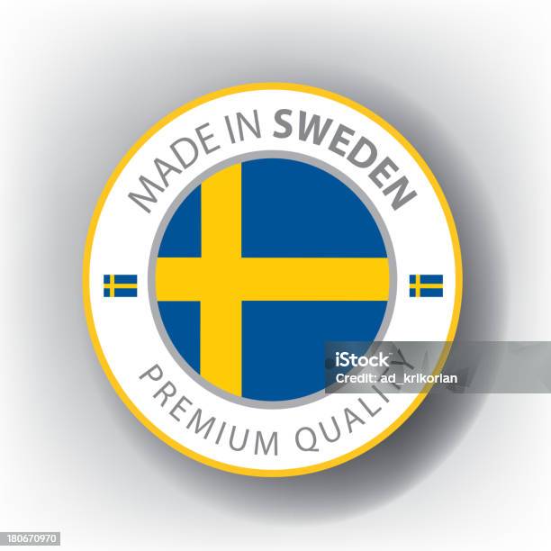 Wykonane W Szwecji Szwedzki Uszczelka Flag - Stockowe grafiki wektorowe i więcej obrazów Aprobować