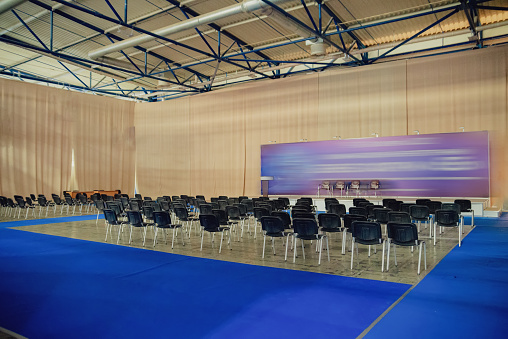 Hall for press conferences, speeches and presentations.