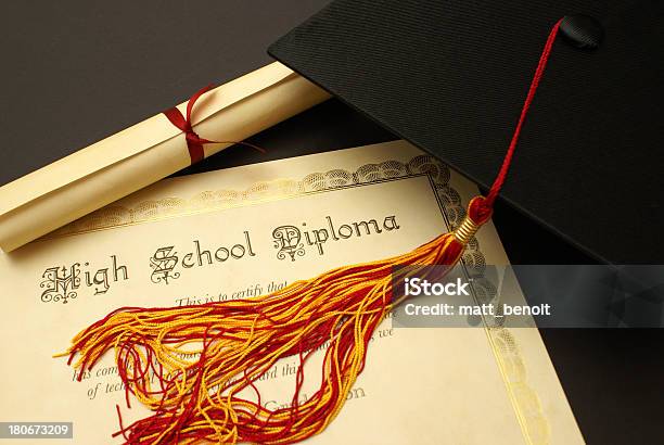 High School Diploma Stock Photo - Download Image Now - High School, Diploma, Graduation
