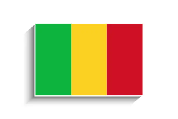 Vector illustration of Flat Rectangle Mali Flag Icon