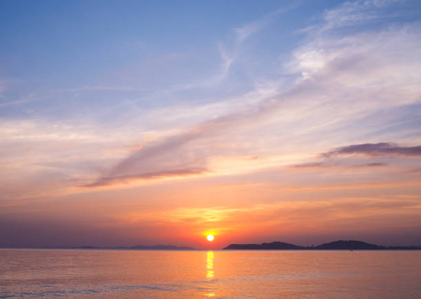 istock View of sea with during sunset for nature background 1806754085