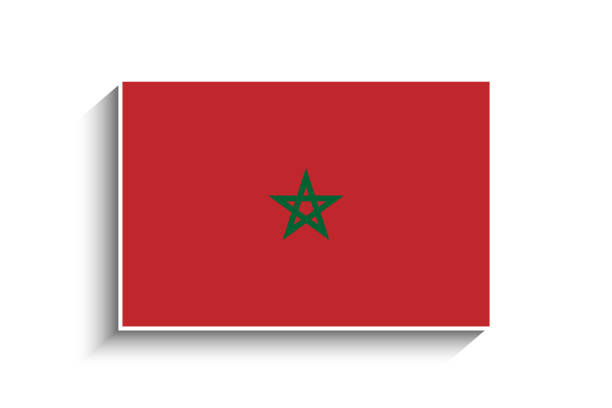 Flat Rectangle Morocco Flag Icon Flat Rectangle Morocco Flag Icon, can be used for business designs, presentation designs or any suitable designs. moroccan flag pictures stock illustrations