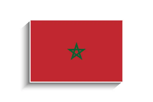 Vector illustration of Flat Rectangle Morocco Flag Icon