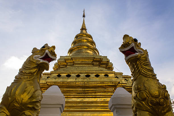 istock Singha Statue in Wat Pra That Chomthong vora vihan 180677598