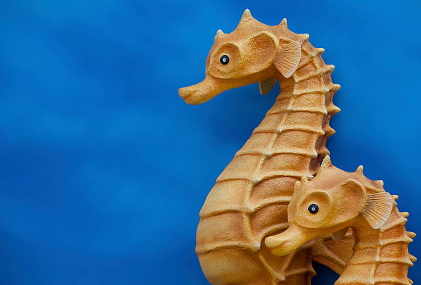 istock Seahorse model with blue background. 180678559