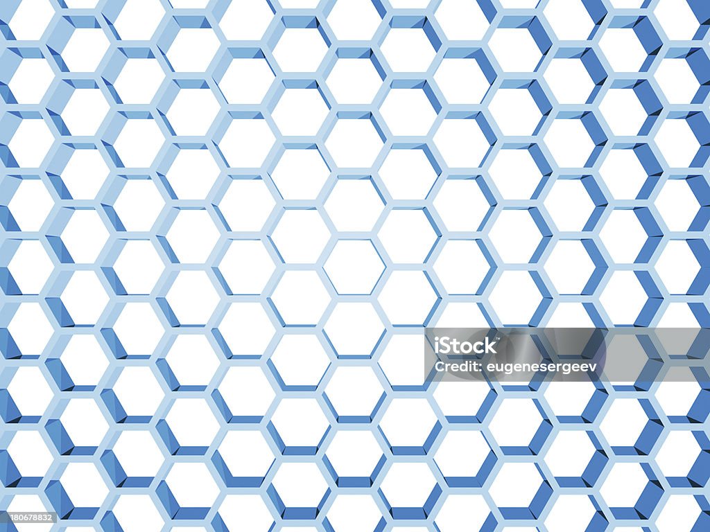 Estrutura de Favo de mel azul isolado no fundo branco. Renderização 3D ilustração - Royalty-free Computação Gráfica Foto de stock