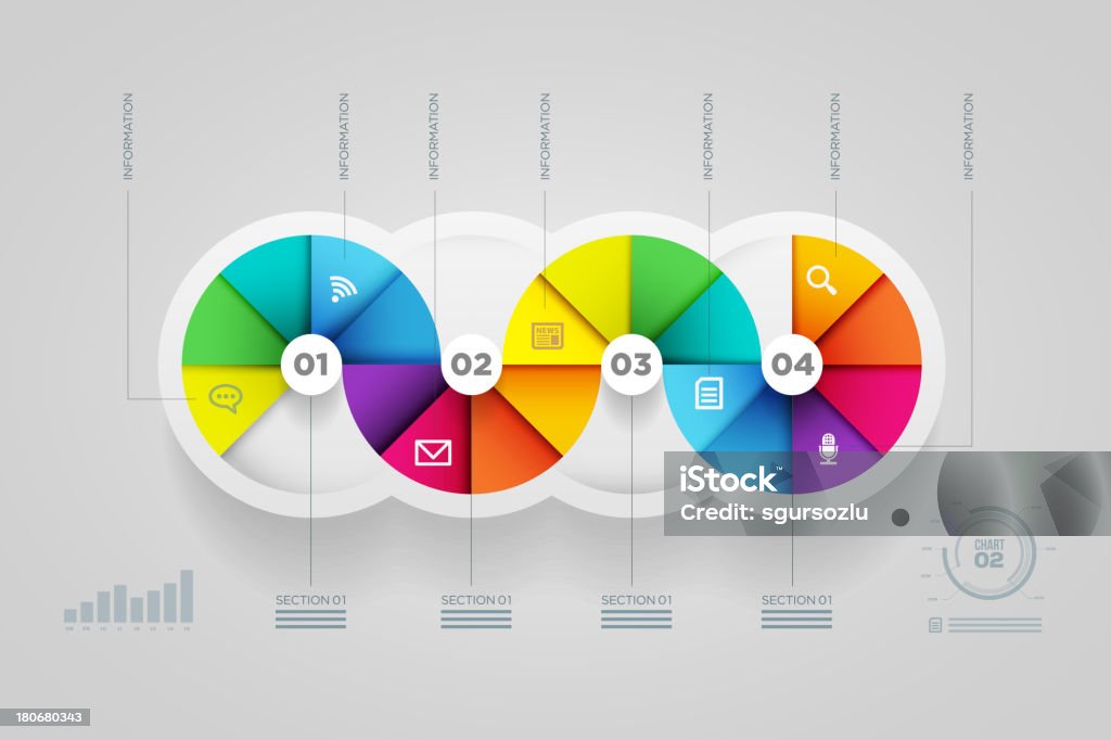 Colorata infografica modello di progettazione. - arte vettoriale royalty-free di Affari