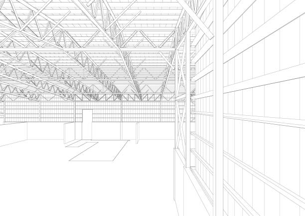istock 3D illustration of industrial building 1806828274
