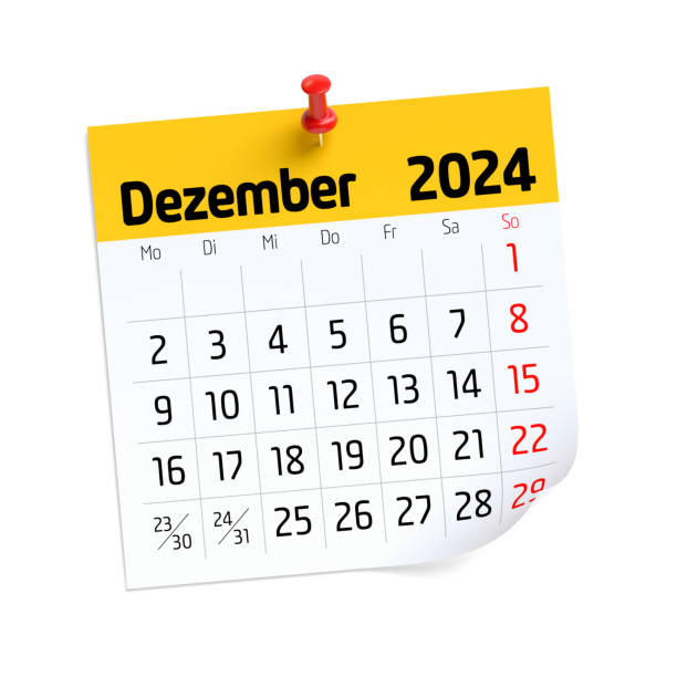 istock December Calendar 2024 in German Language. Isolated on White Background. 3D Illustration 1806828284