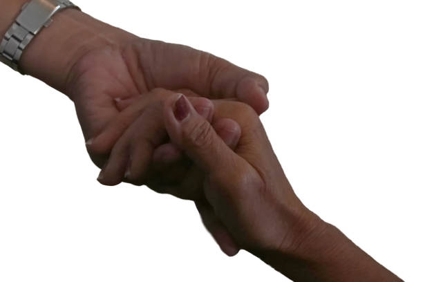 istock Touching hand of human prayer. 1806859546
