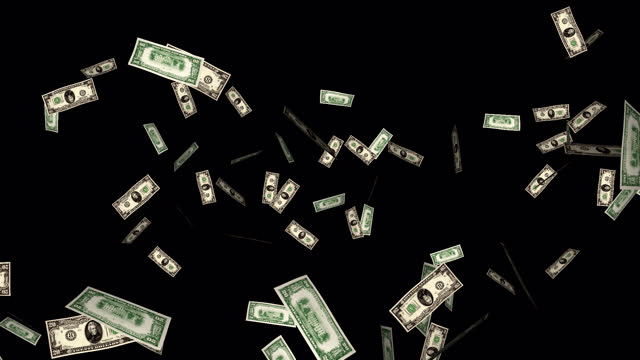 Money Blast - American Dollars - 20 USD Bills - Cash Explosion - 01 - Alpha Channel