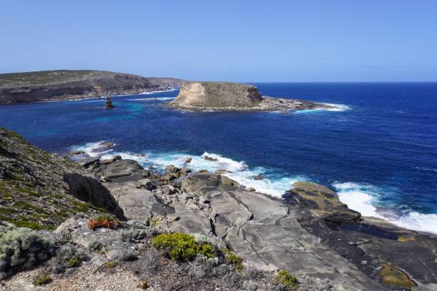 istock View down Rugged Cliffs towards Wedding Cake Island, Lincoln National Park, Eyre Peninsula 1806873699