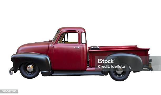 Rojo Pickup Truck Foto de stock y más banco de imágenes de Camioneta - Camioneta, Bólido, 1950-1959
