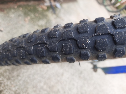 bicycle tire close up