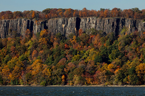 View of Palisades Interstate Park during autumn season