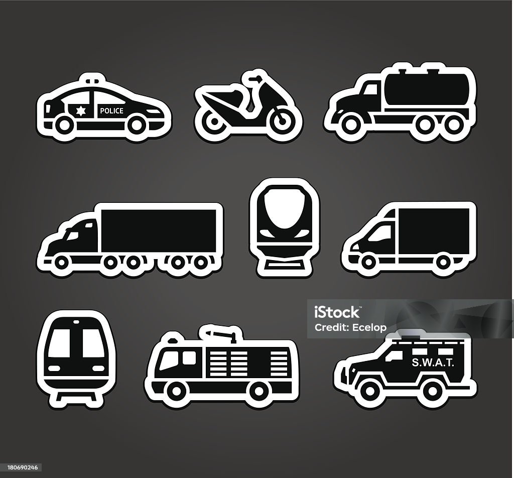 Zestaw naklejek transportu Symbole - Grafika wektorowa royalty-free (Ciężarówka)