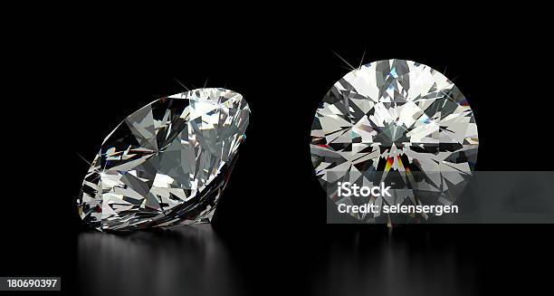 Diamante De Corte Redondo - Fotografias de stock e mais imagens de Diamante - Diamante, Beleza, Comemoração - Conceito