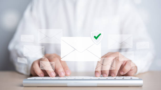 Security monitoring threat protection on the network, protection data from spam virus by notification in internet email letter, junk or trash mail and compromised information. Cybersecurity awareness.