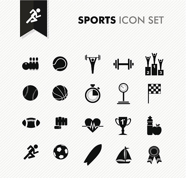 ilustraciones, imágenes clip art, dibujos animados e iconos de stock de ejercicios de deporte y del ejercicio moderno icono de conjunto. - amateur tennis