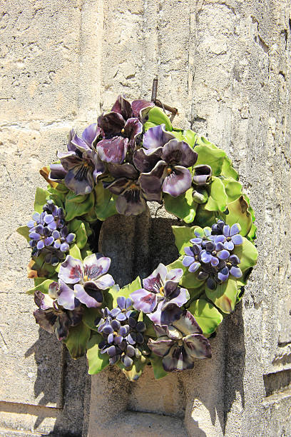 istock Ceramic flowers funeral wreath 180691039