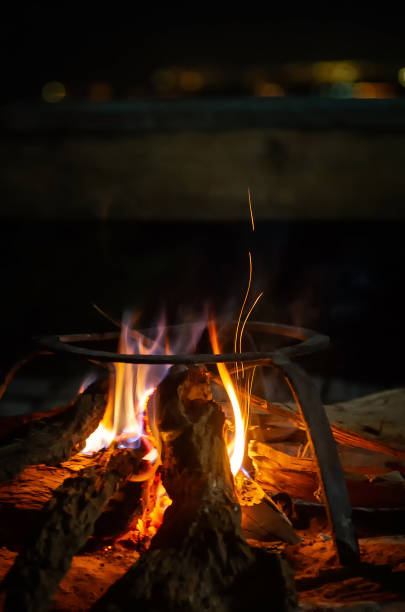 istock Bonfire built at the homestay 1806926227