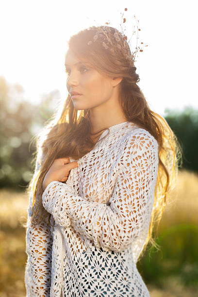 istock Sensual blond girl in field 180692715