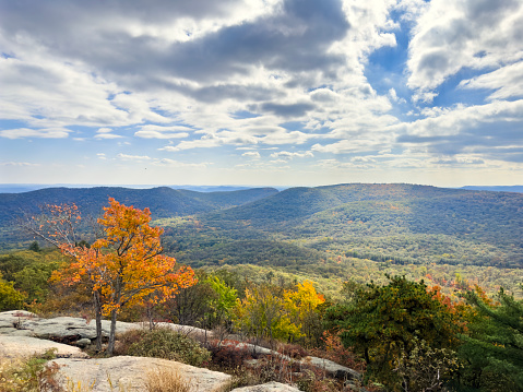 Beautiful landscape from the top of Bear Mountain in New York