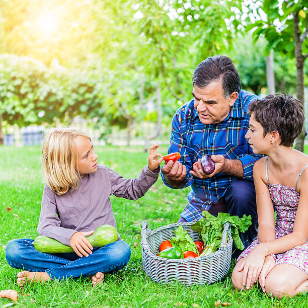 istock Grandfather Teaching Healthy Eating to Grandsons 180694629